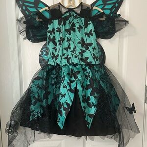 Butterfly Fairy Kids Costume - Teal and Black